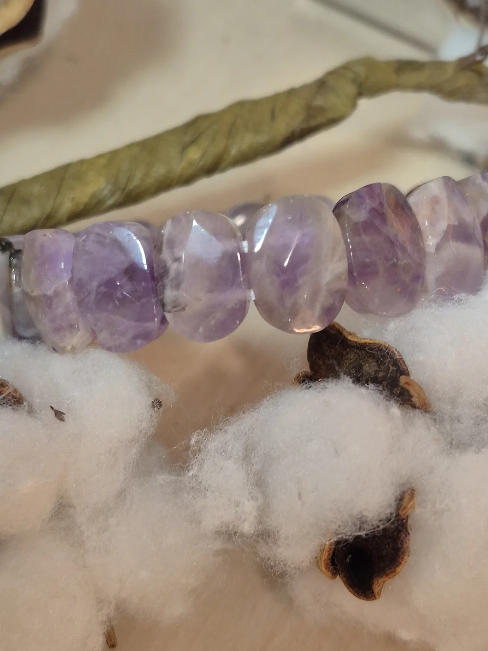 💜💜NEW💜💜 PRETTY!! Faceted Natural Stone AMETHYST Stretch Bracelet